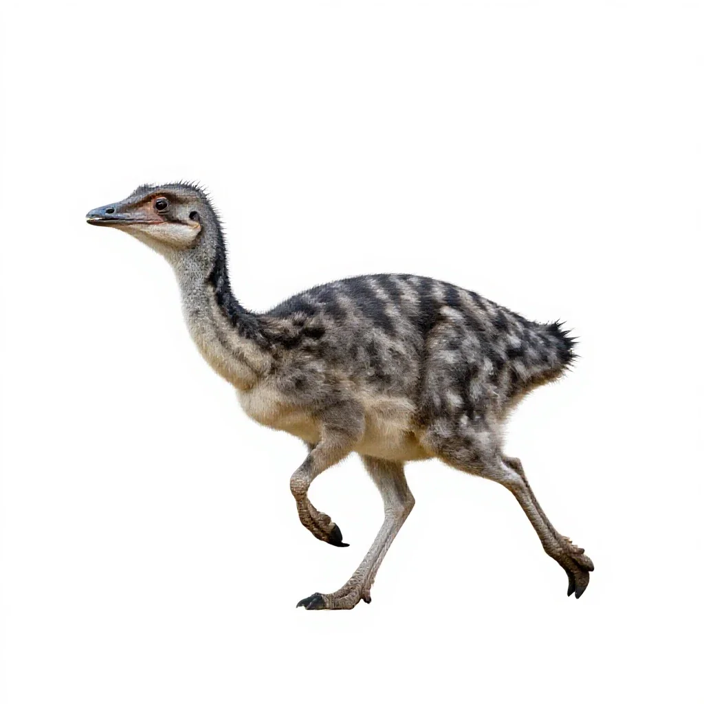 Gallimimus running isolated on a white background