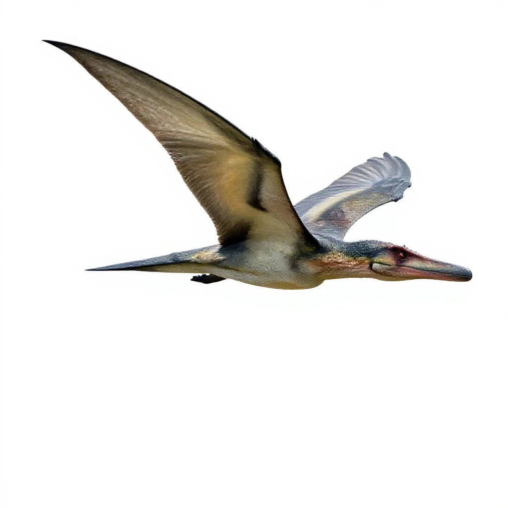Pteranodon gliding isolated on a white background
