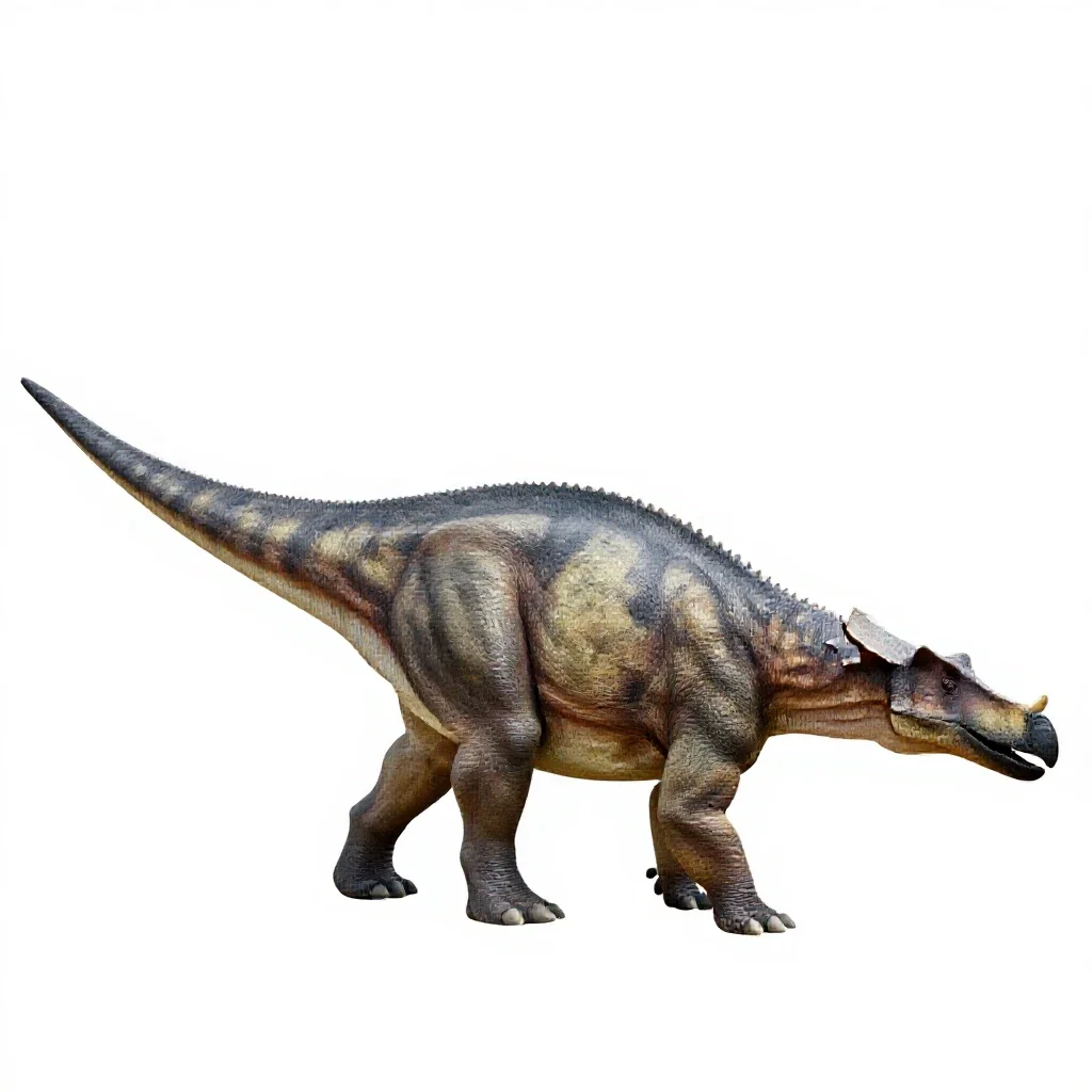 Ankylosaurus with its club tail isolated on a white background