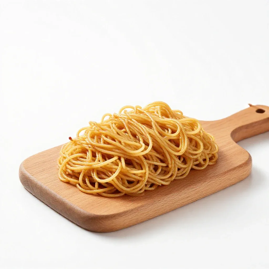 Bowl of noodles with chopsticks isolated on a white background