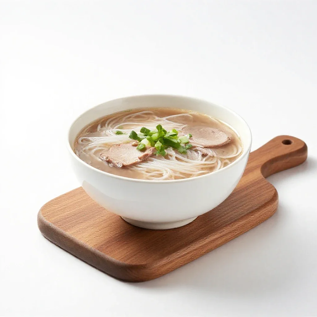 Bowl of pho isolated on a white background