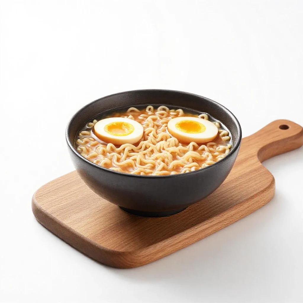 Bowl of ramen isolated on a white background