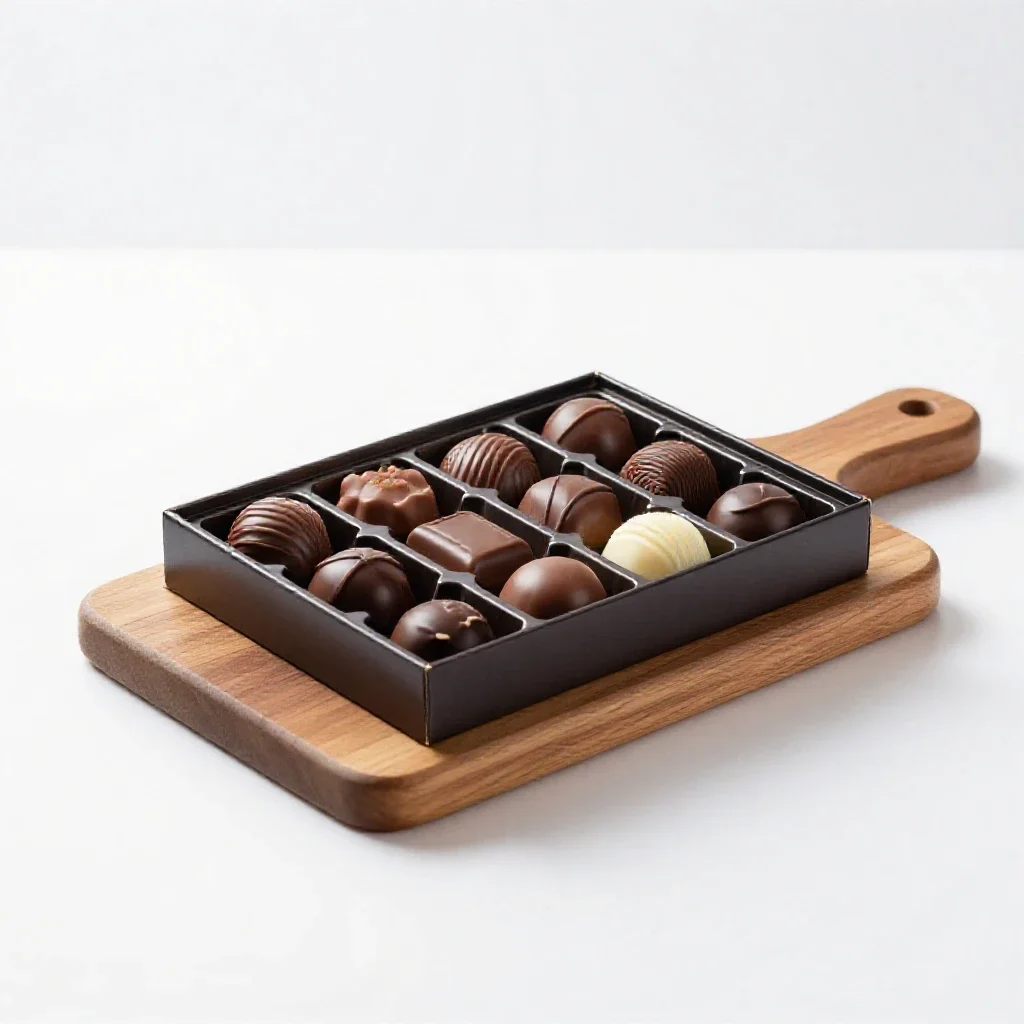 Box of chocolates isolated on a white background