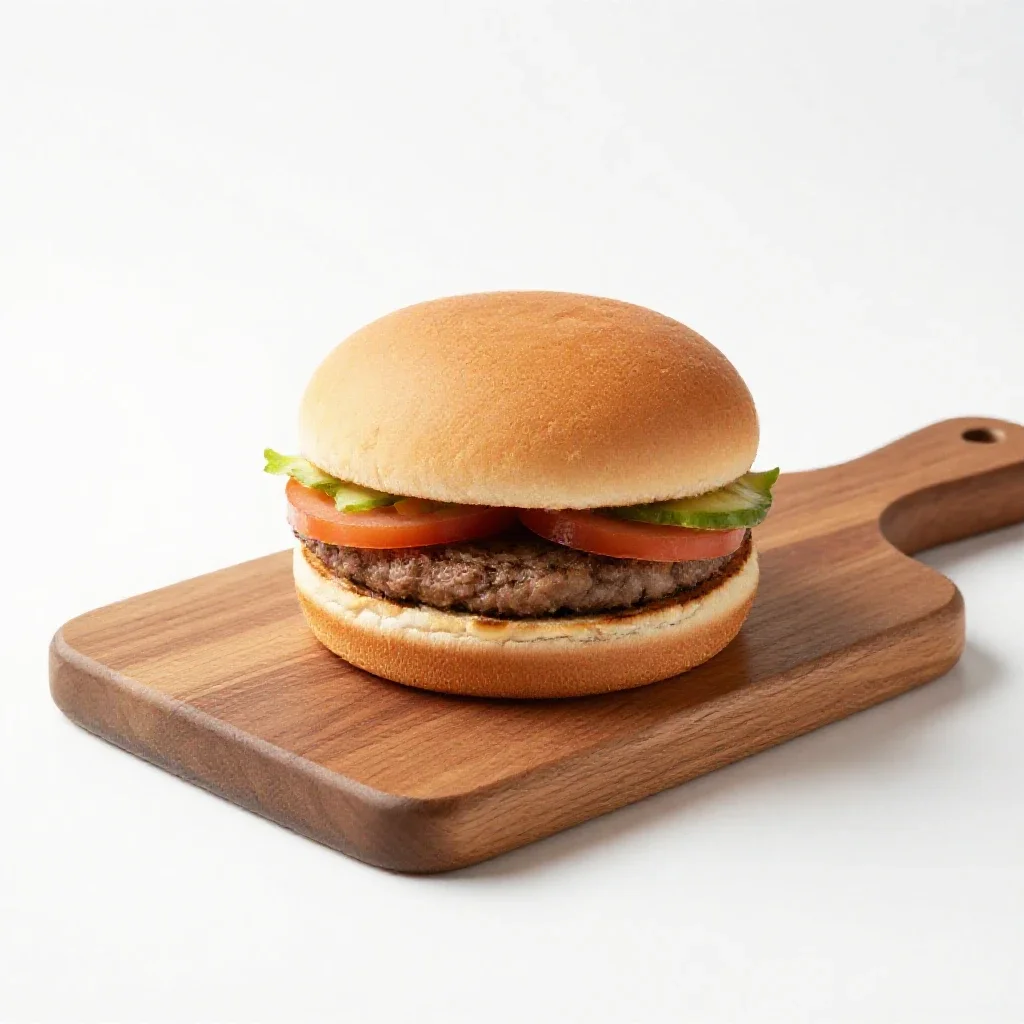 Burger with a brioche bun isolated on a white background