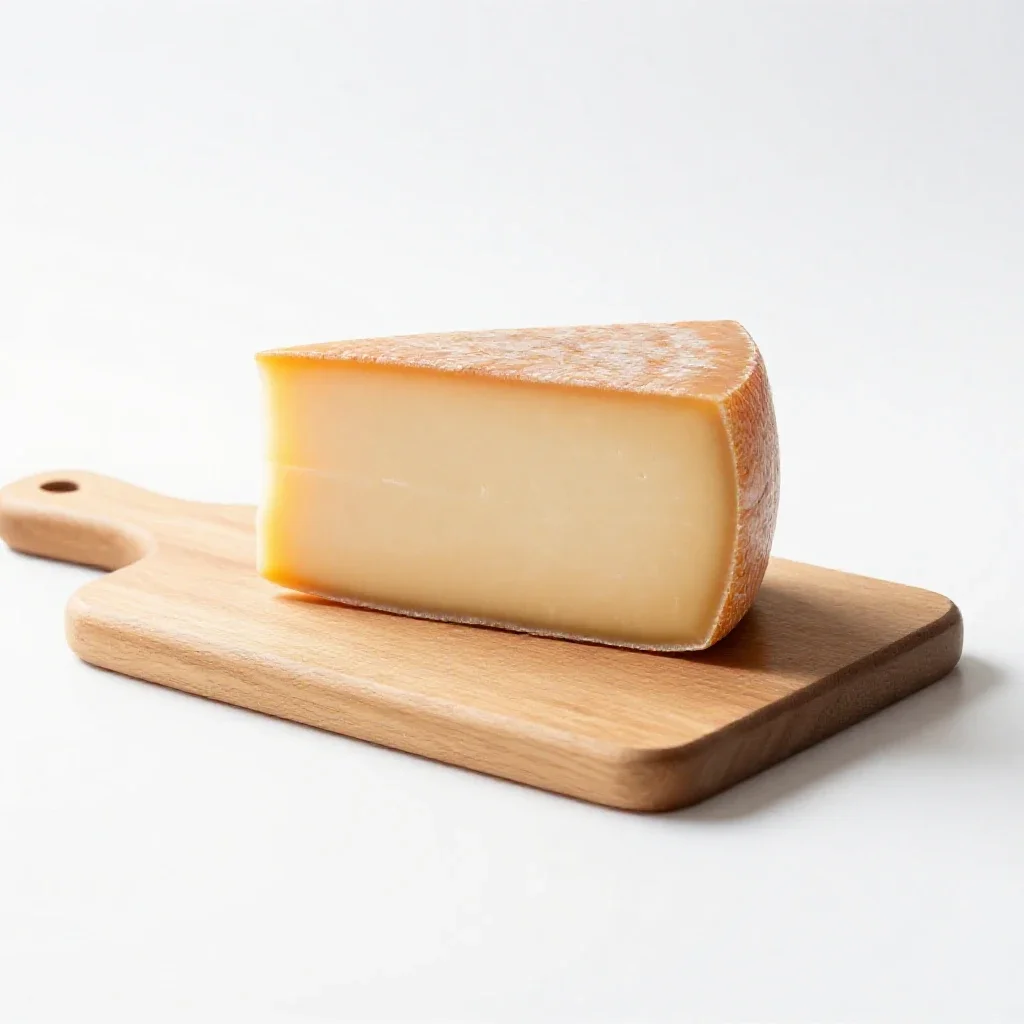 Cheese wheel wedge isolated on a white background