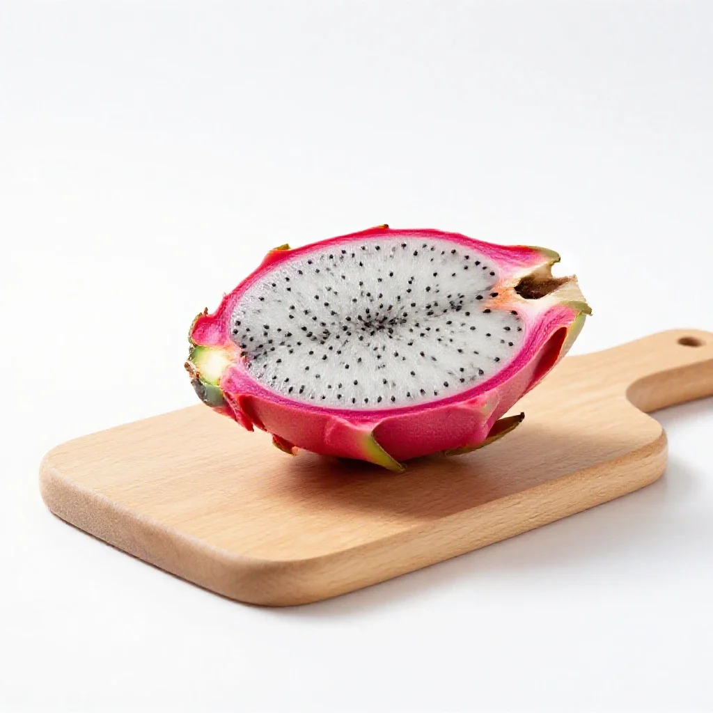 Dragon fruit halved isolated on a white background