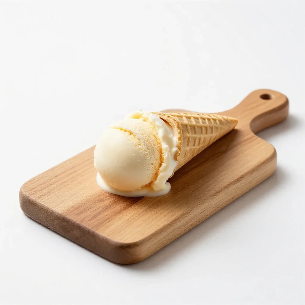 Gelato cone isolated on a white background