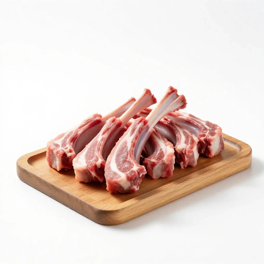 Rack of lamb isolated on a white background