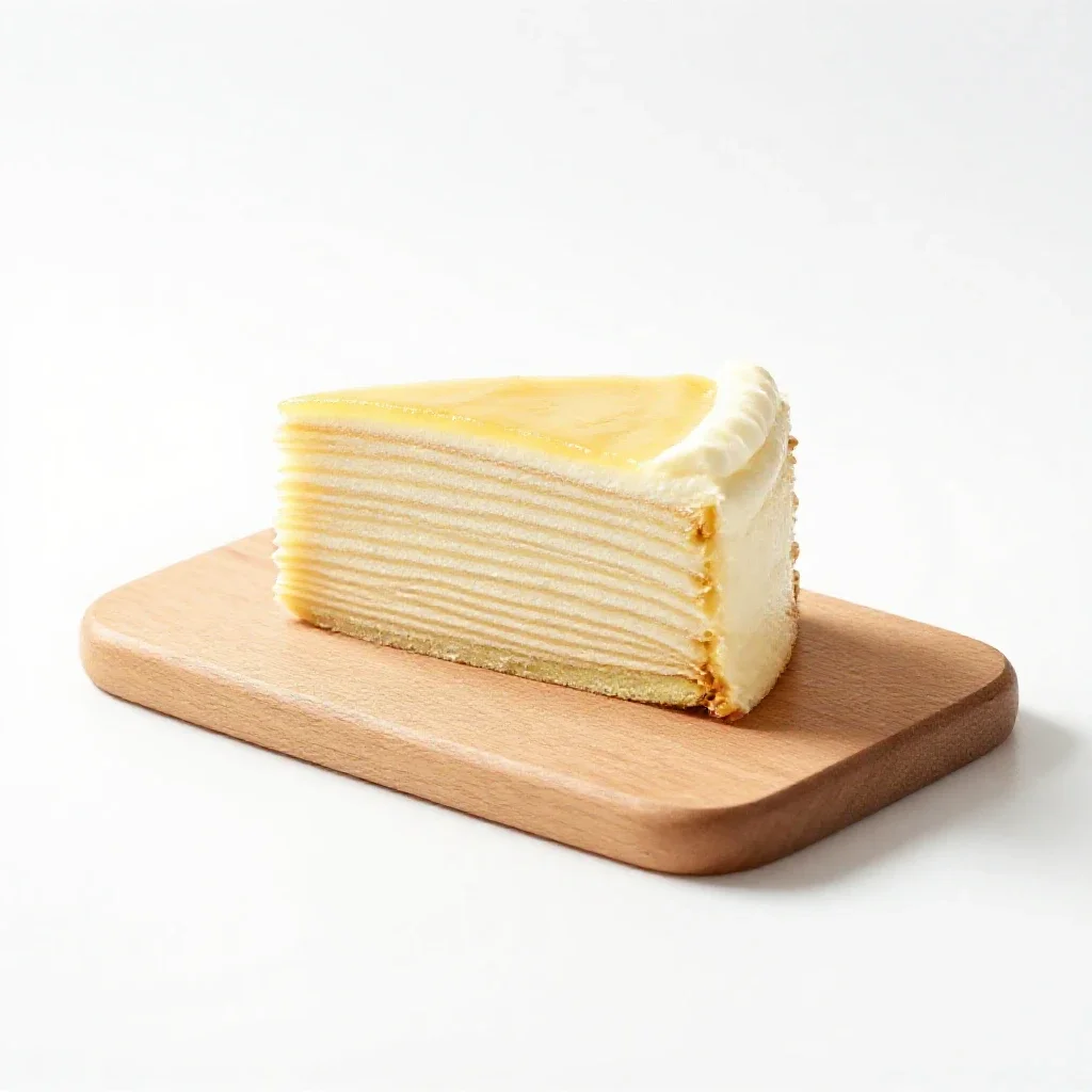 Slice of layer cake isolated on a white background