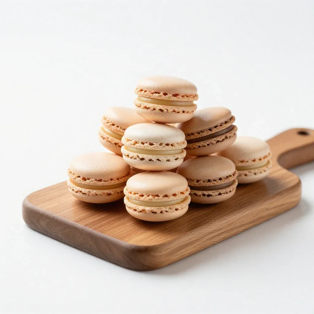 Stack of macarons isolated on a white background