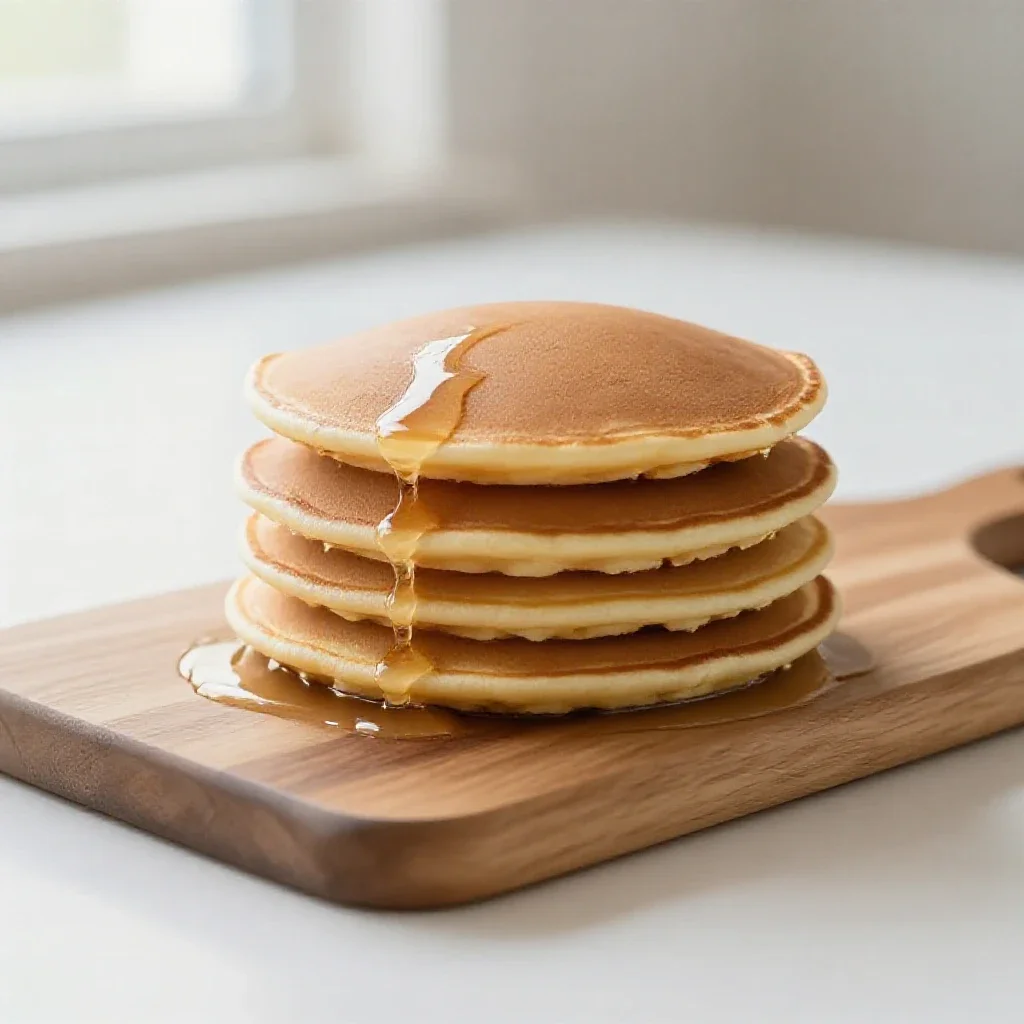 Stack of pancakes isolated on a white background