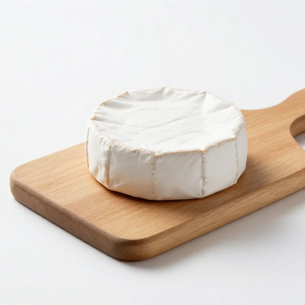 Wheel of brie isolated on a white background