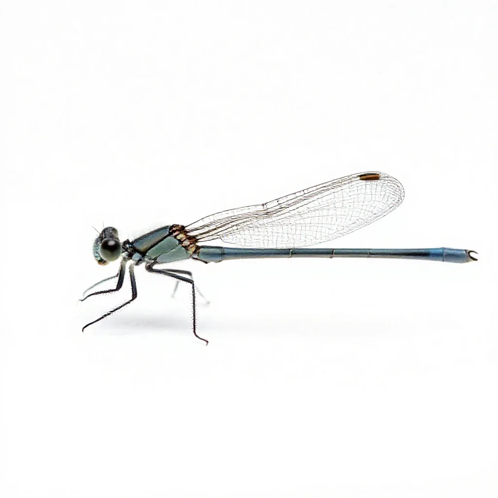 Damselfly isolated on a white background