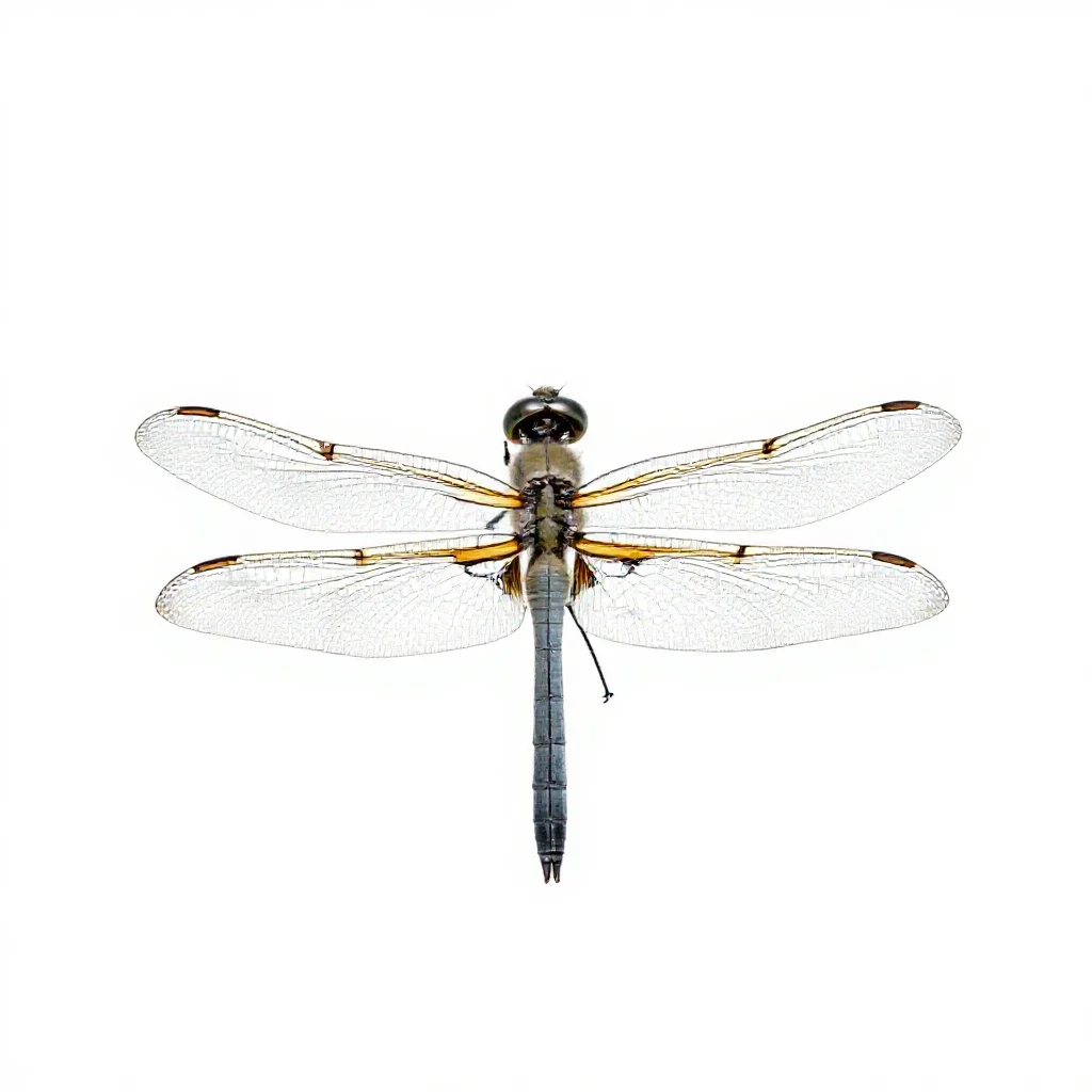 Dragonfly with veined wings isolated on a white background
