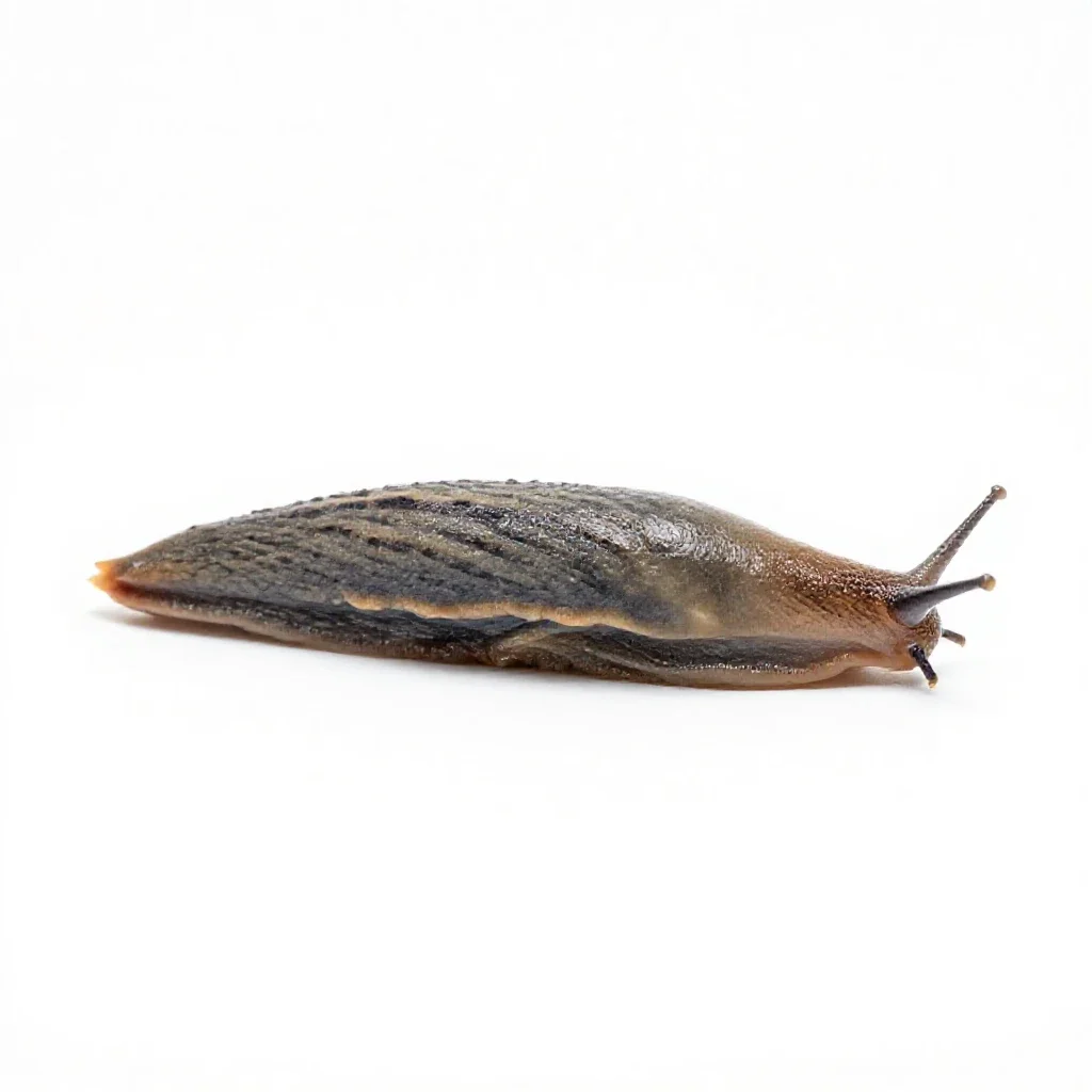 Garden slug isolated on a white background