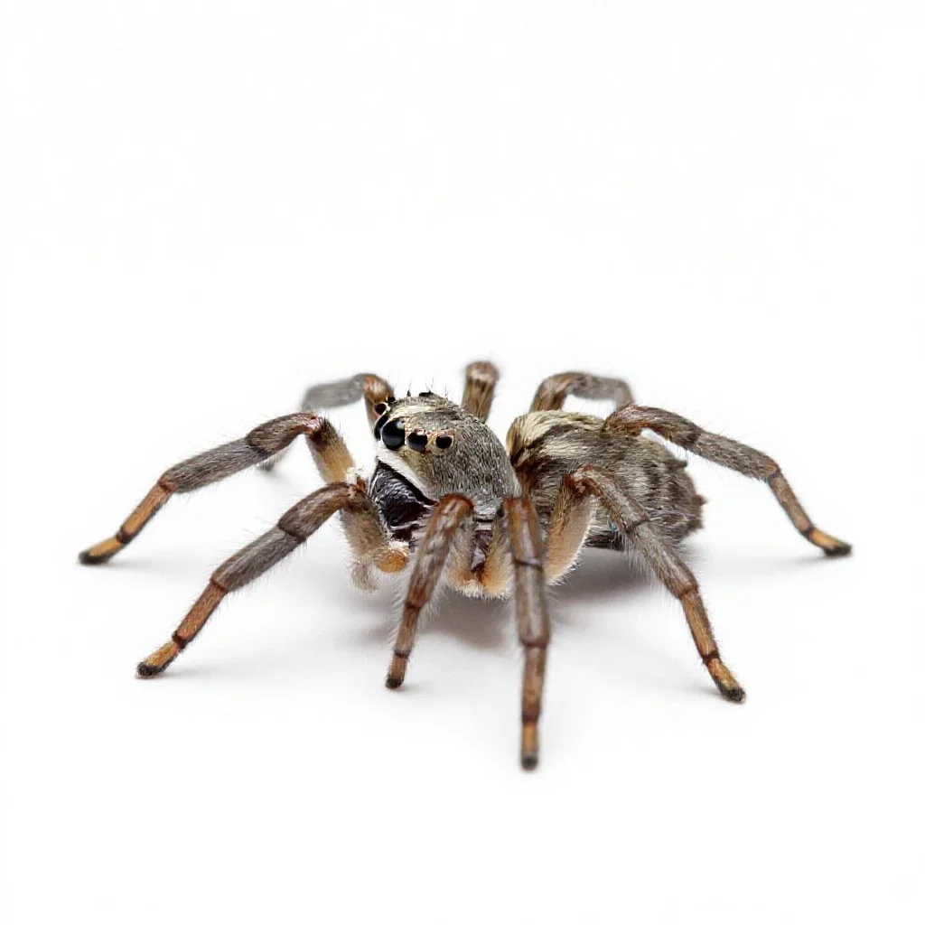 Jumping spider isolated on a white background