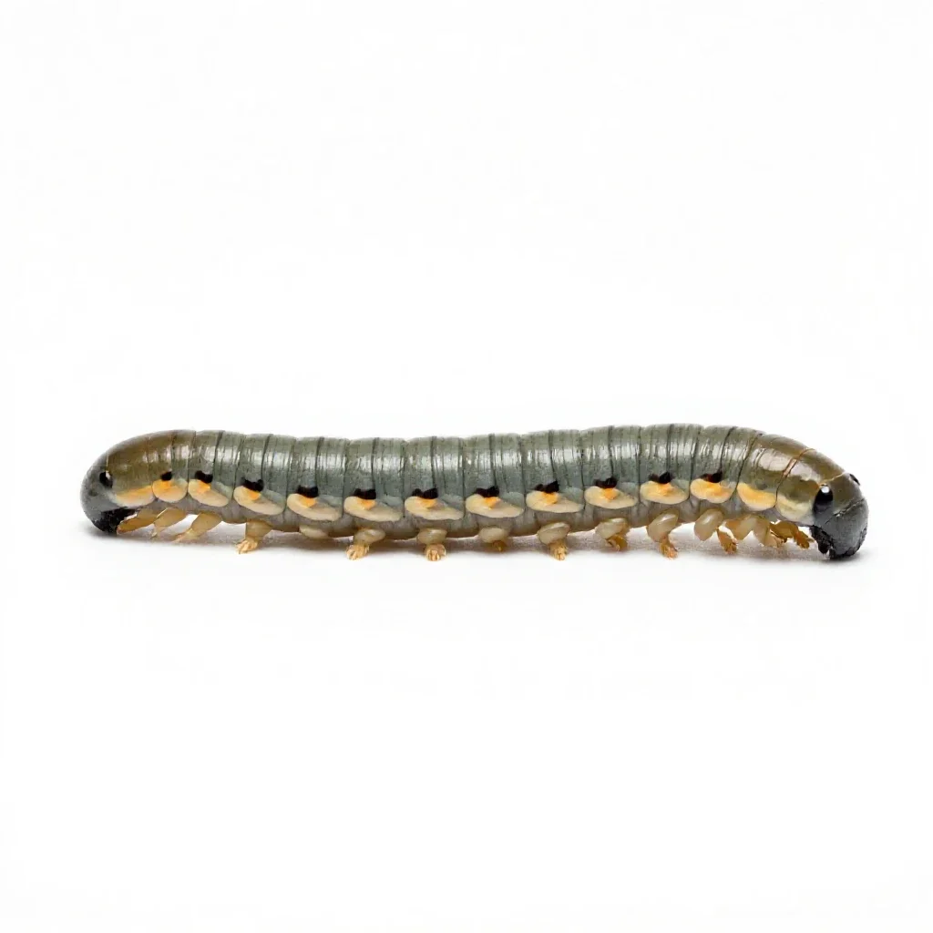 Millipede coiled isolated on a white background