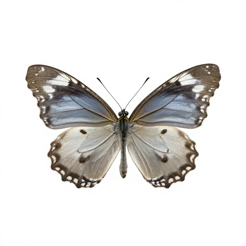Monarch butterfly with open wings isolated on a white background