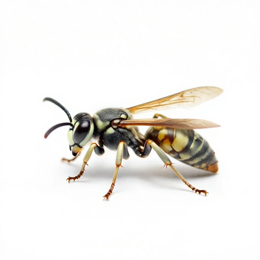 Paper wasp isolated on a white background