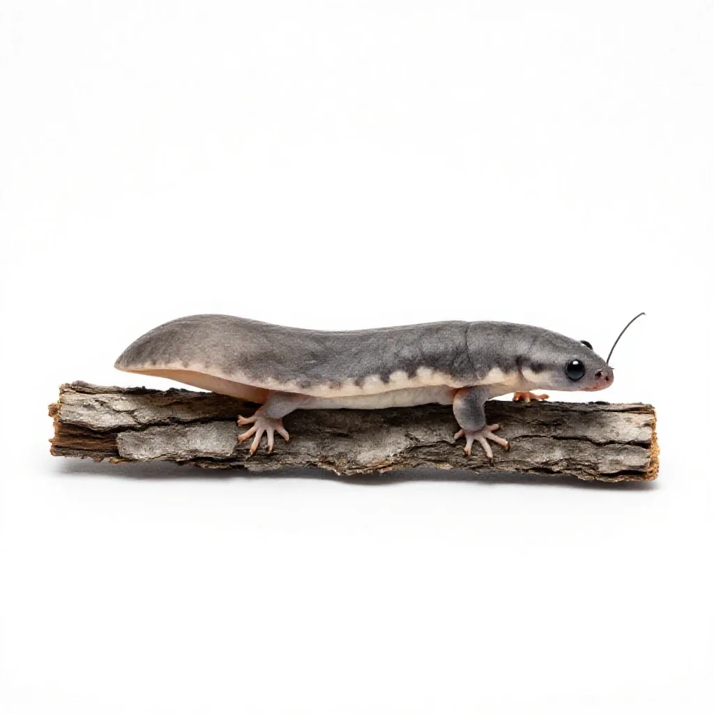 Weta on bark isolated on a white background