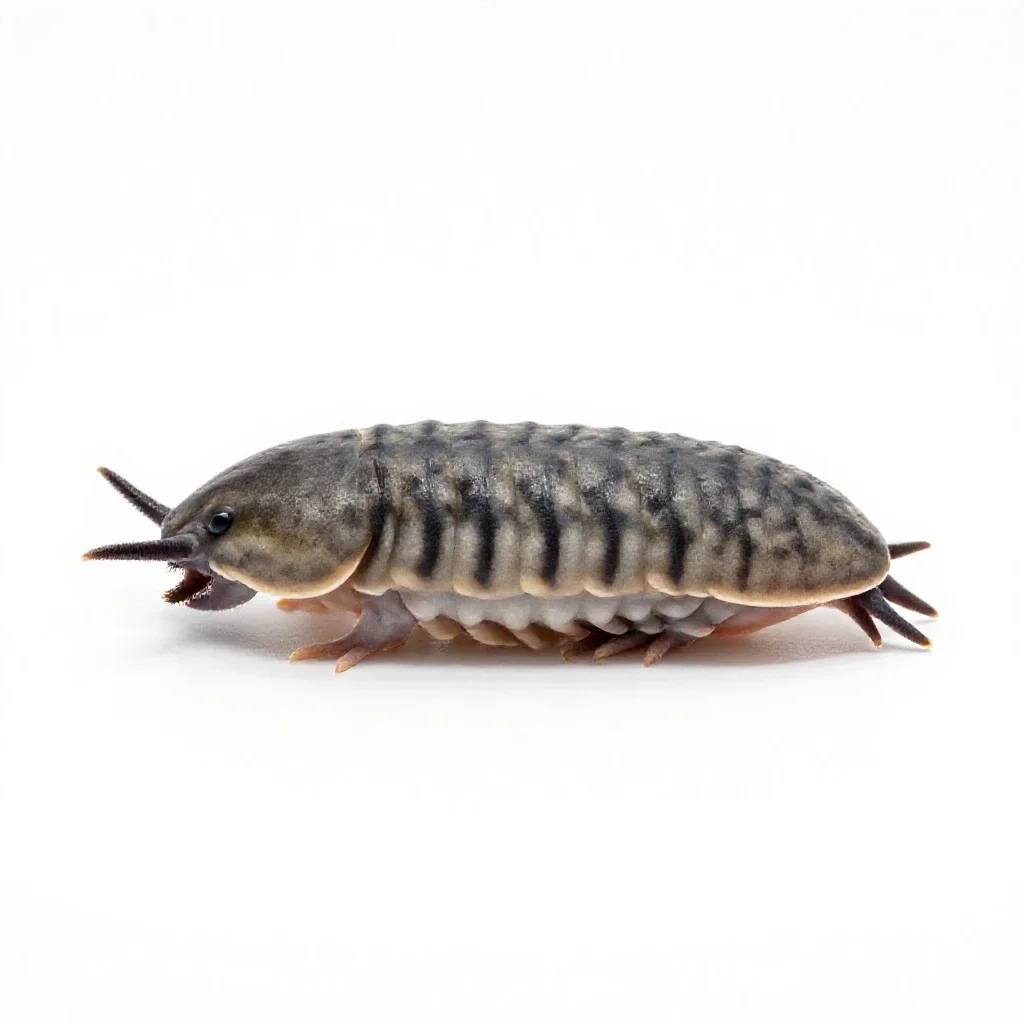 Woodlouse isolated on a white background