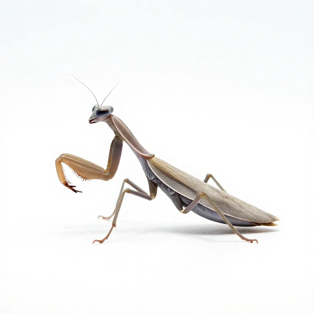 Orchid mantis isolated on a white background