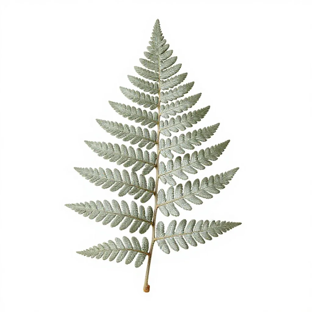 Fern fossil in shale isolated on a white background