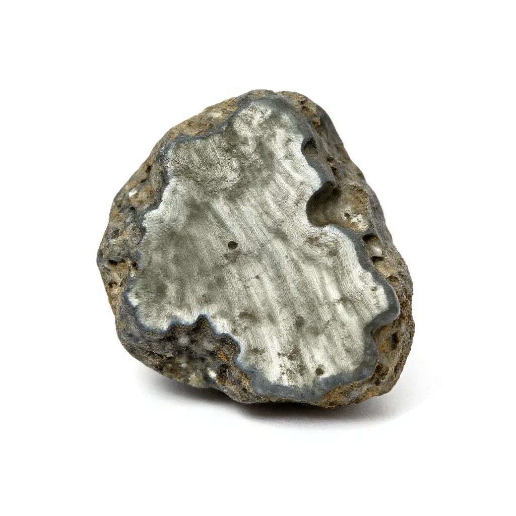 Piece of obsidian isolated on a white background