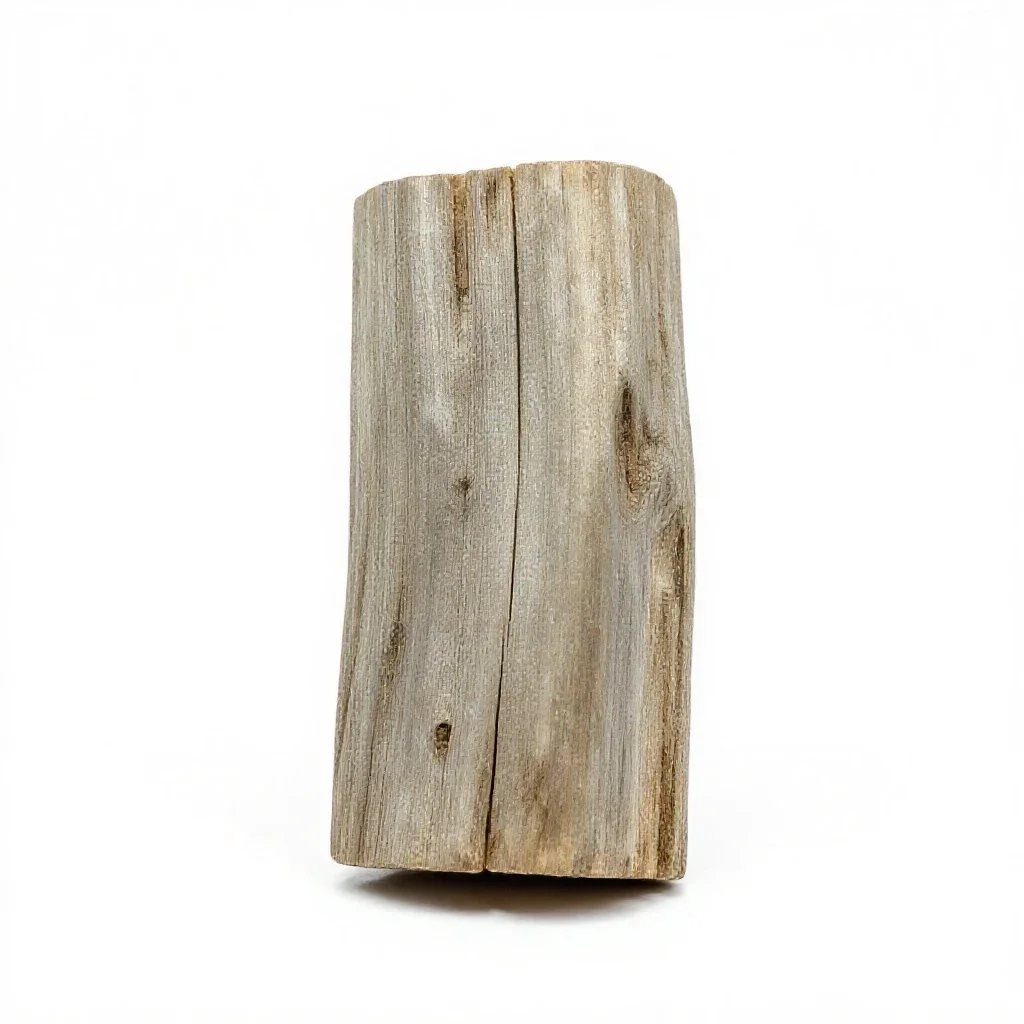 Piece of petrified wood isolated on a white background