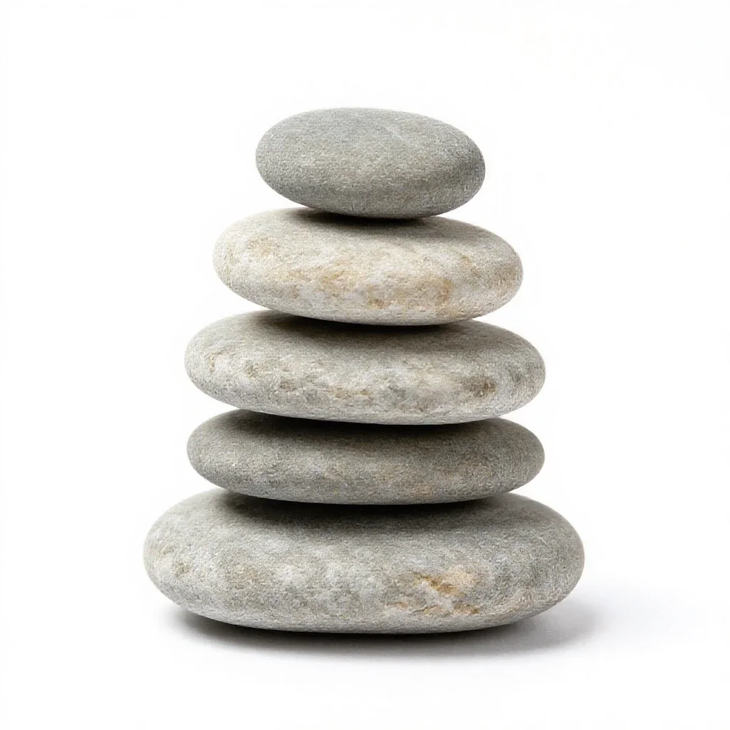 River stone stack isolated on a white background