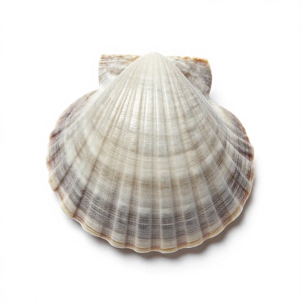 Scallop shell isolated on a white background