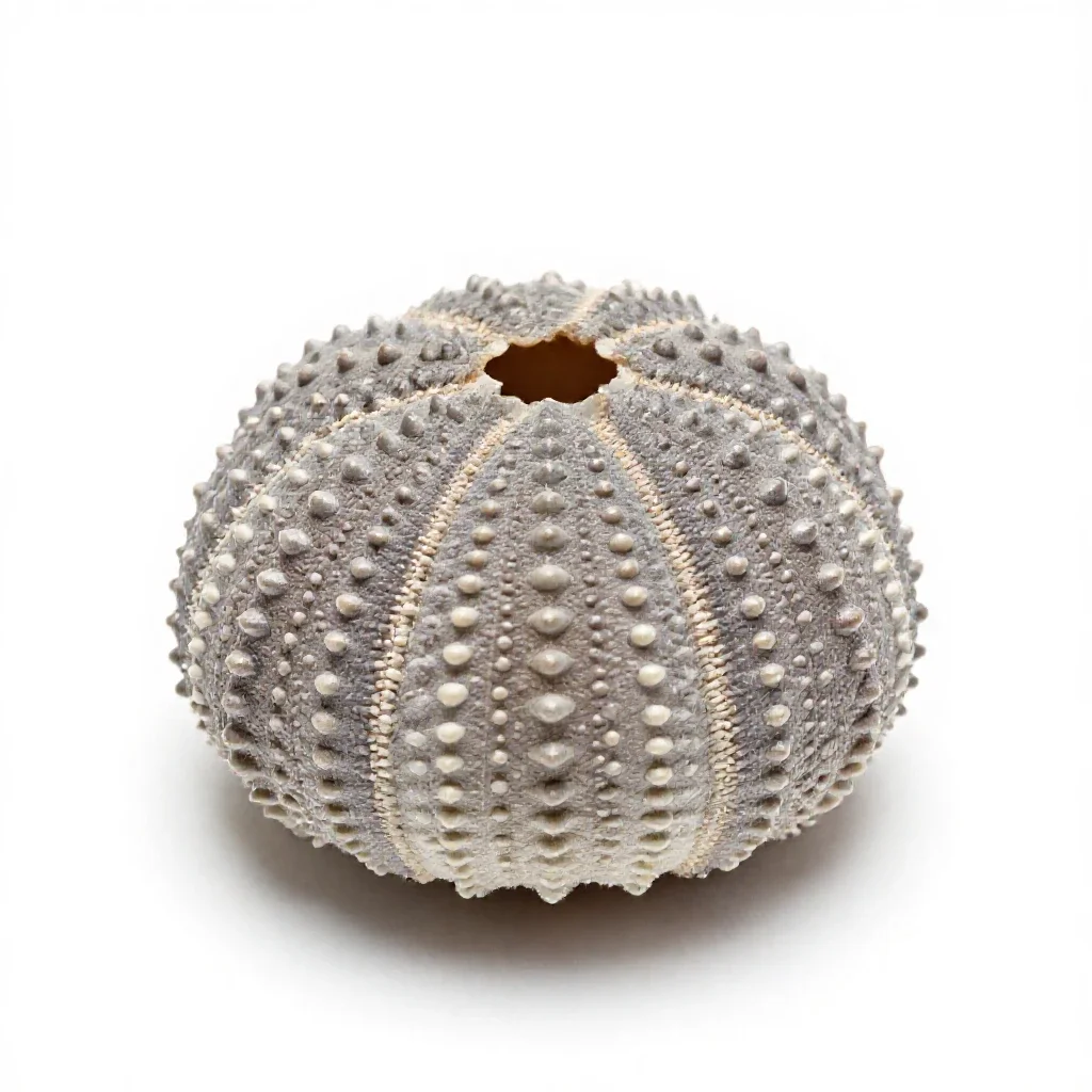 Sea urchin shell isolated on a white background
