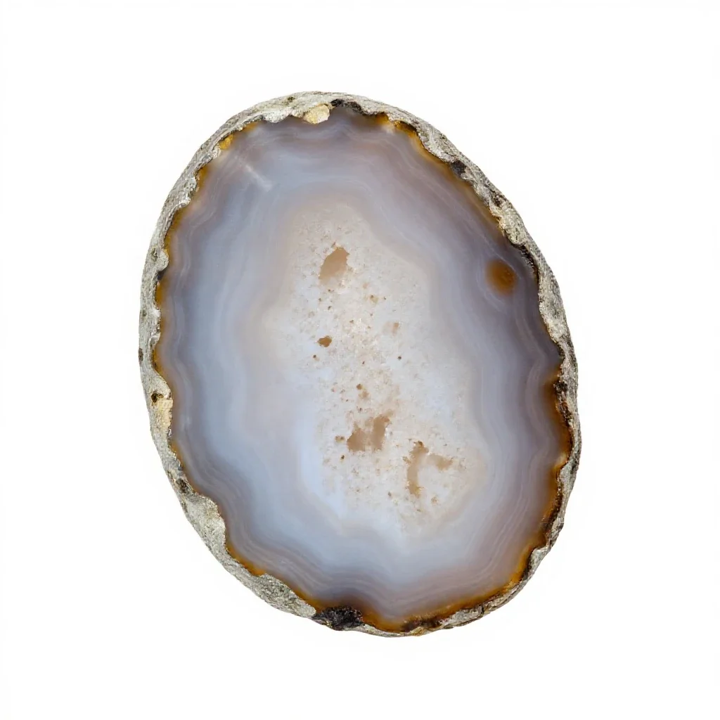 Slice of agate isolated on a white background