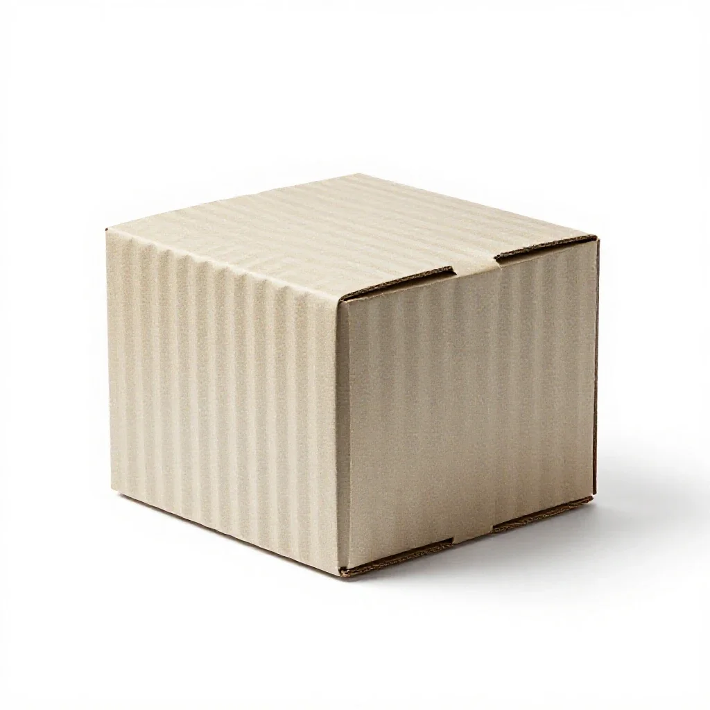 Corrugated shipping carton isolated on a white background