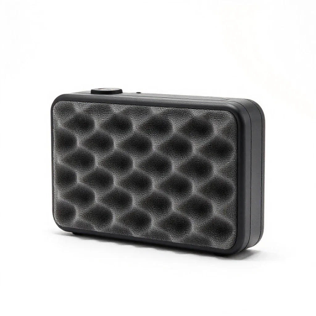 Hard camera case with foam isolated on a white background