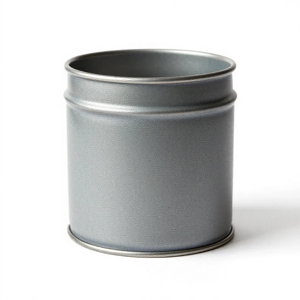 Matte aluminium tin isolated on a white background