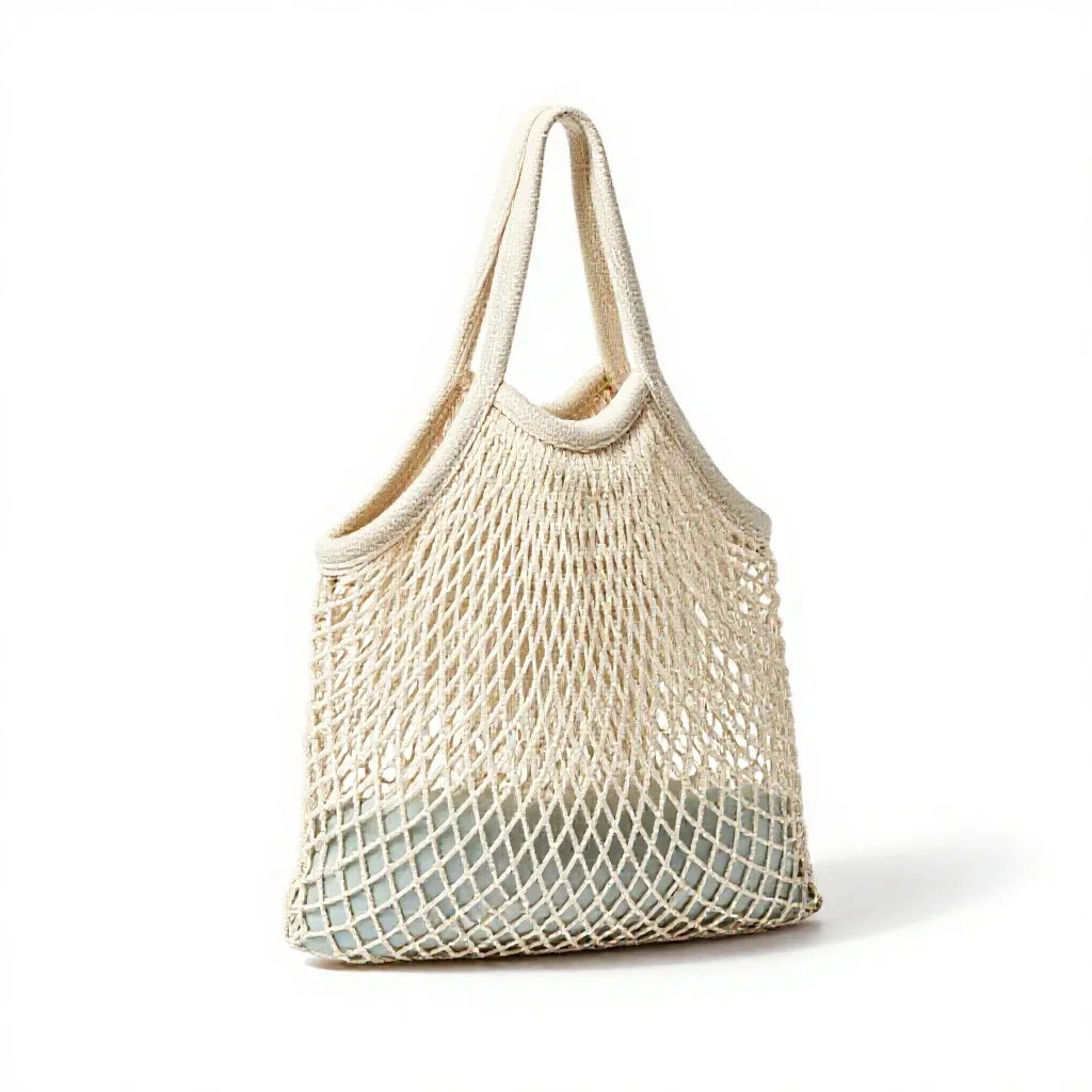 Mesh produce bag isolated on a white background
