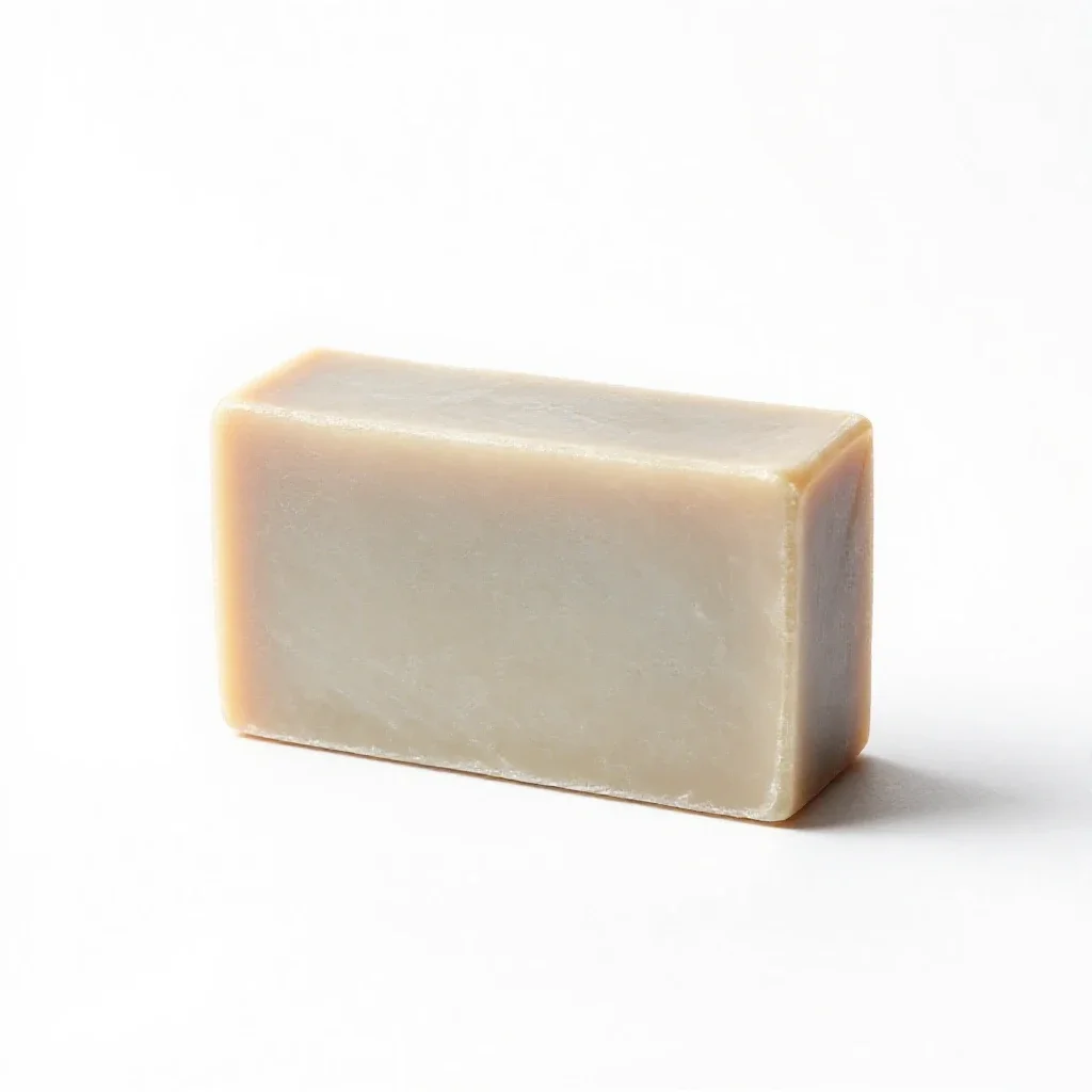 Soap bar in paper wrap isolated on a white background