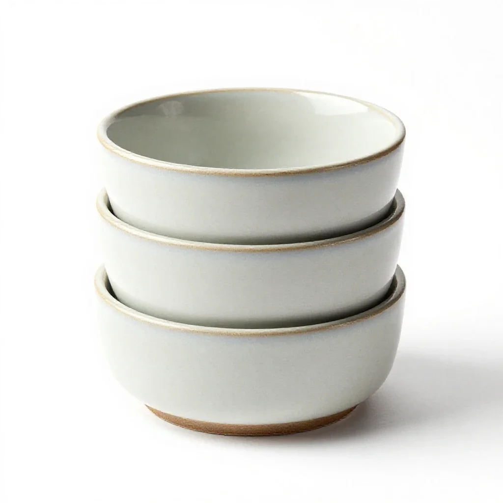 Stackable food storage set isolated on a white background