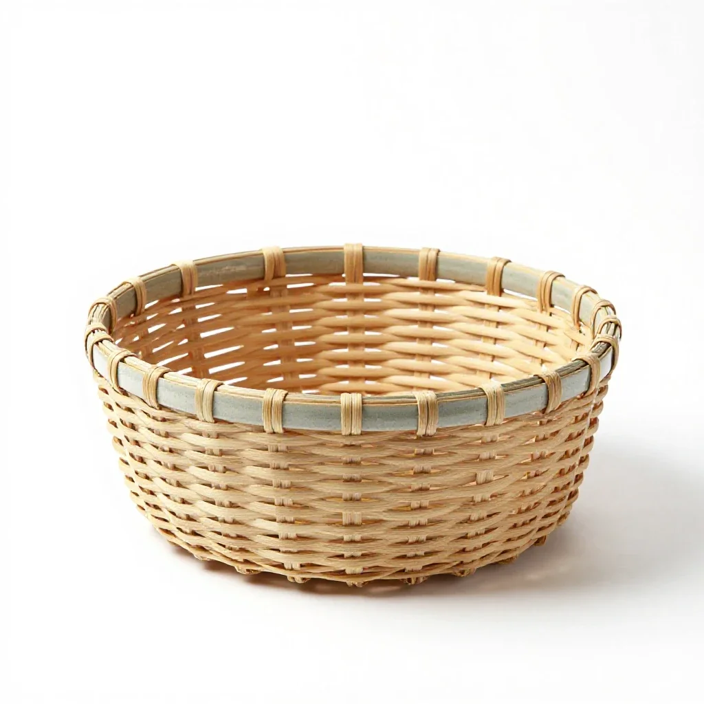 Woven market basket isolated on a white background