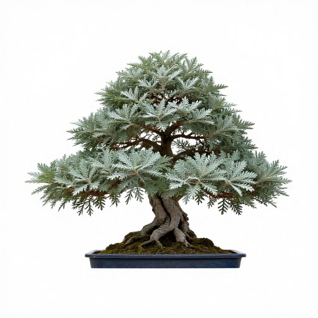 Bonsai juniper isolated on a white background