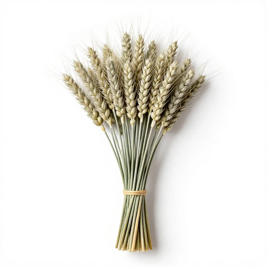 Dried wheat bundle isolated on a white background