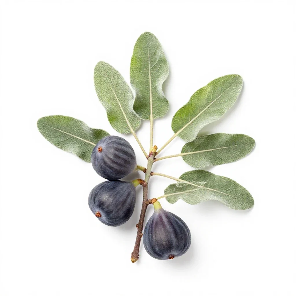 Fig branch with fruit isolated on a white background
