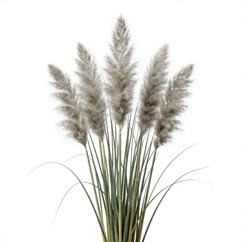 Pampas grass plume isolated on a white background