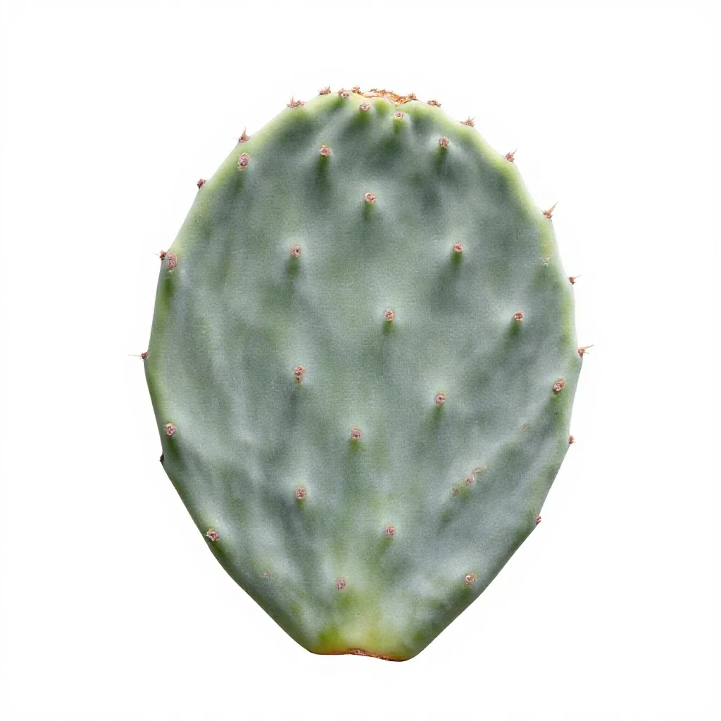 Prickly pear pad isolated on a white background