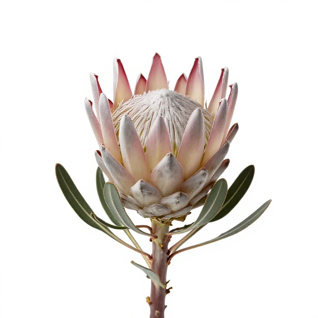 Protea flower isolated on a white background