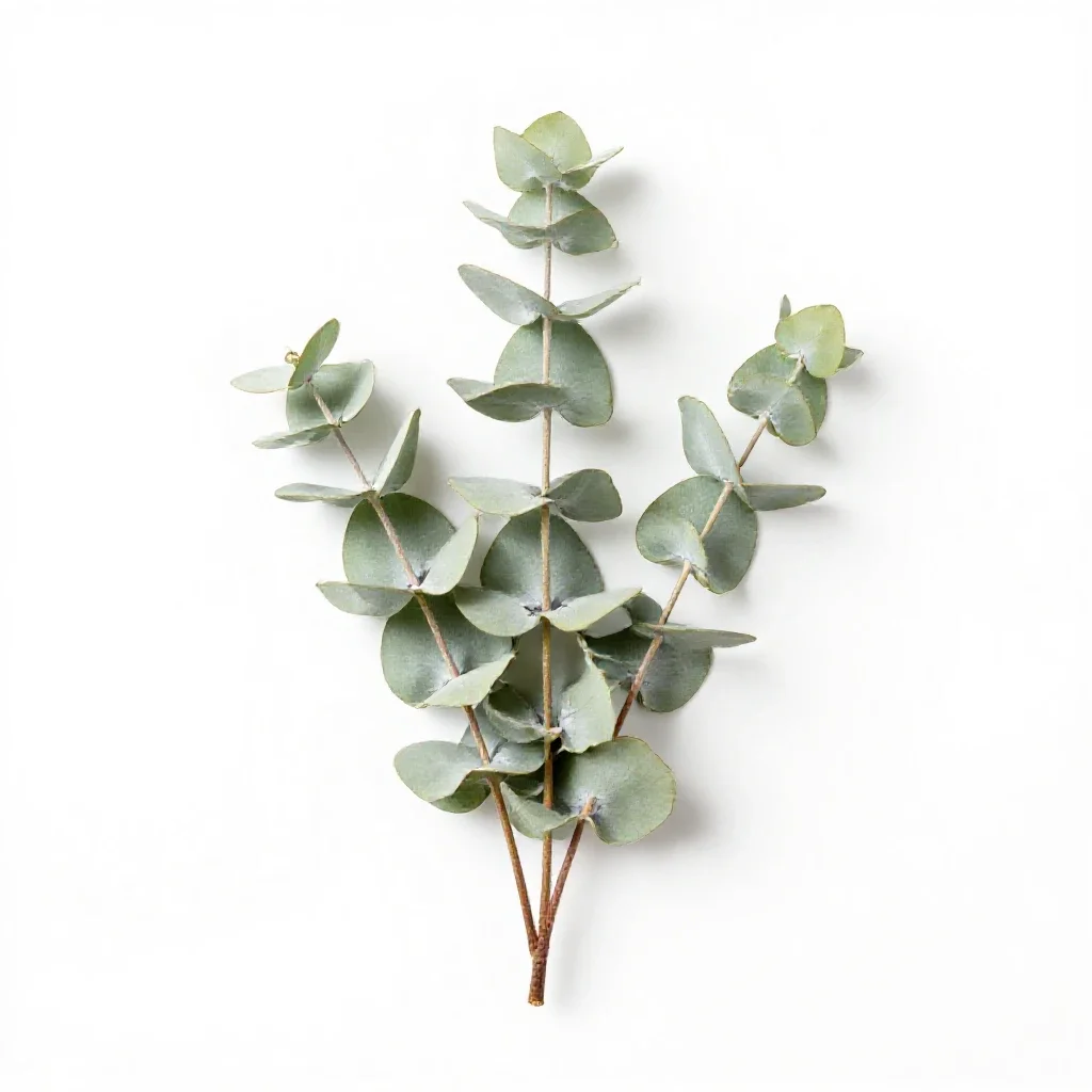 Sprig of eucalyptus isolated on a white background