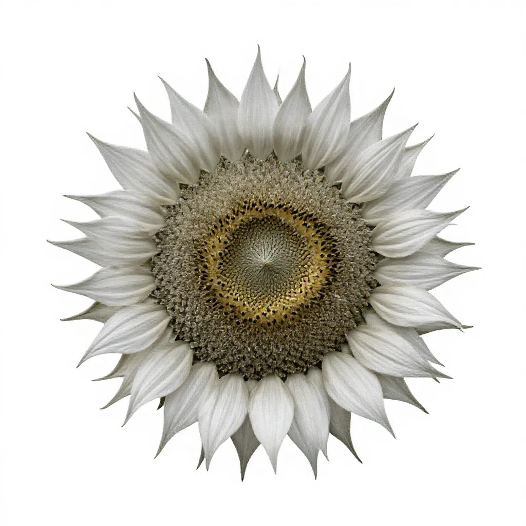 Sunflower head isolated on a white background
