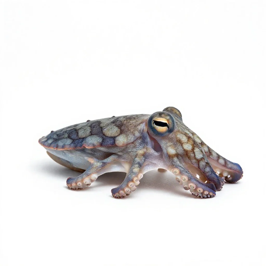 Blue-ringed octopus isolated on a white background