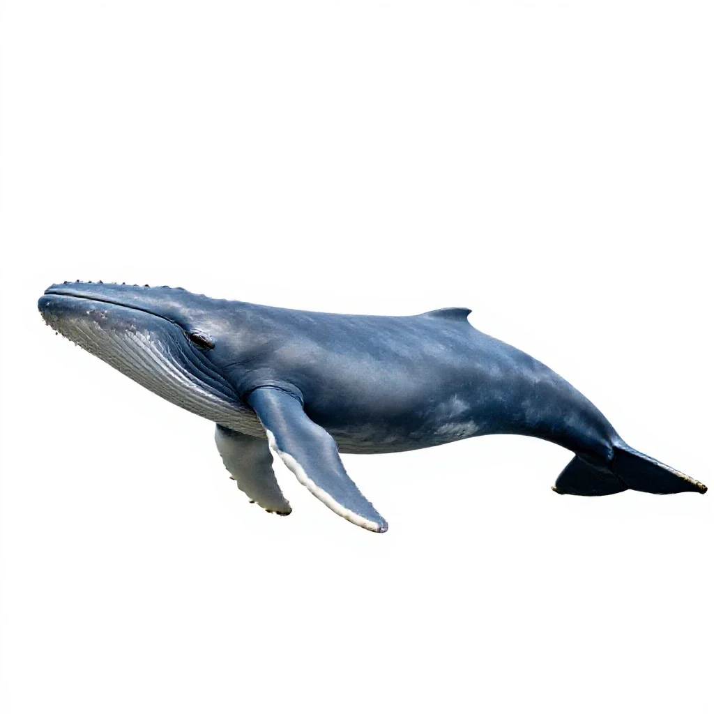 Blue whale isolated on a white background